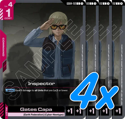 Inspector GD04-112 4x Playset Phantom Aria NM Gundam TCG Command Card