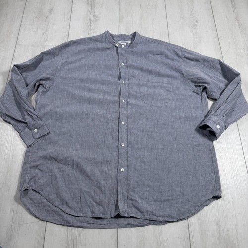 Emporio Armani, EMPORIO ARMANI 100% Cotton Shirt Mens Large Black Long Sleeve Italy Vintage