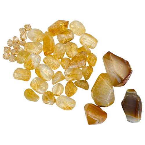 Loose Beads Agate & Quartz Citrine Vintage Reclaimed Salvage Jewelry Making Mix