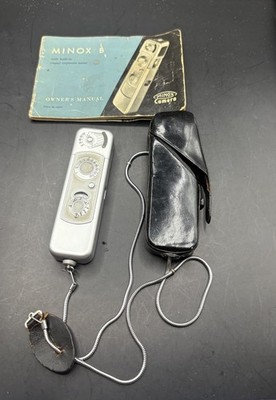 Vintage Minox B Subminiature Camera Germany Pocket Sized w/ Case & Manual