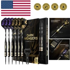 All-Level Precision Steel Tip Darts Set - 6 Brass Barrels & 16 Flights