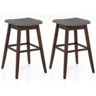 Set of 2 Swivel Bar Stools 30" Bar Chairs with Padded Contoured Seat, Footrest