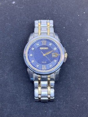 Seiko Mens 614429 Le Grand Sport Solar Watch Stainless Steel Blue Dial T G2U
