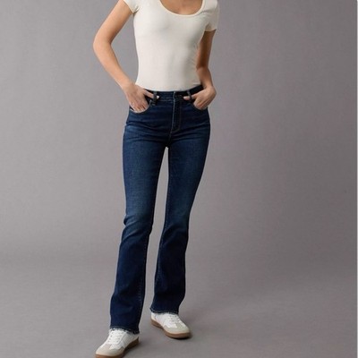 American Eagle Next Level High-Waisted Skinny Kick Jean Bootcut Dark Wash Size 6