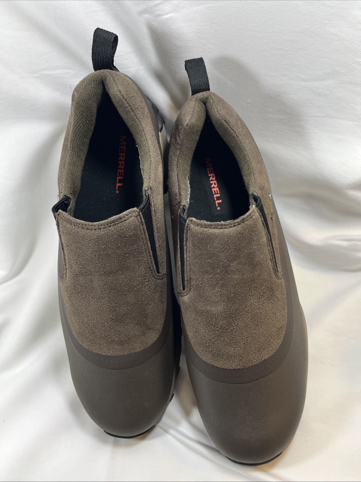 Scarpe Merrell Uomo Taglia 12 Termiche Snowdrift Moc Shell Marrone Impermeabili