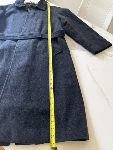 Men's Long Heavyweigth Wool Overcoat – Charcoal/Gray/Black– Belted Winter Coat image 8