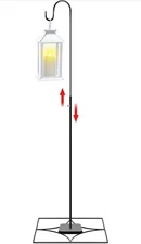 Gisafai Shepherd Hook for Outdoor 34"-55" Adjustable Black Iron Shepherd Hook