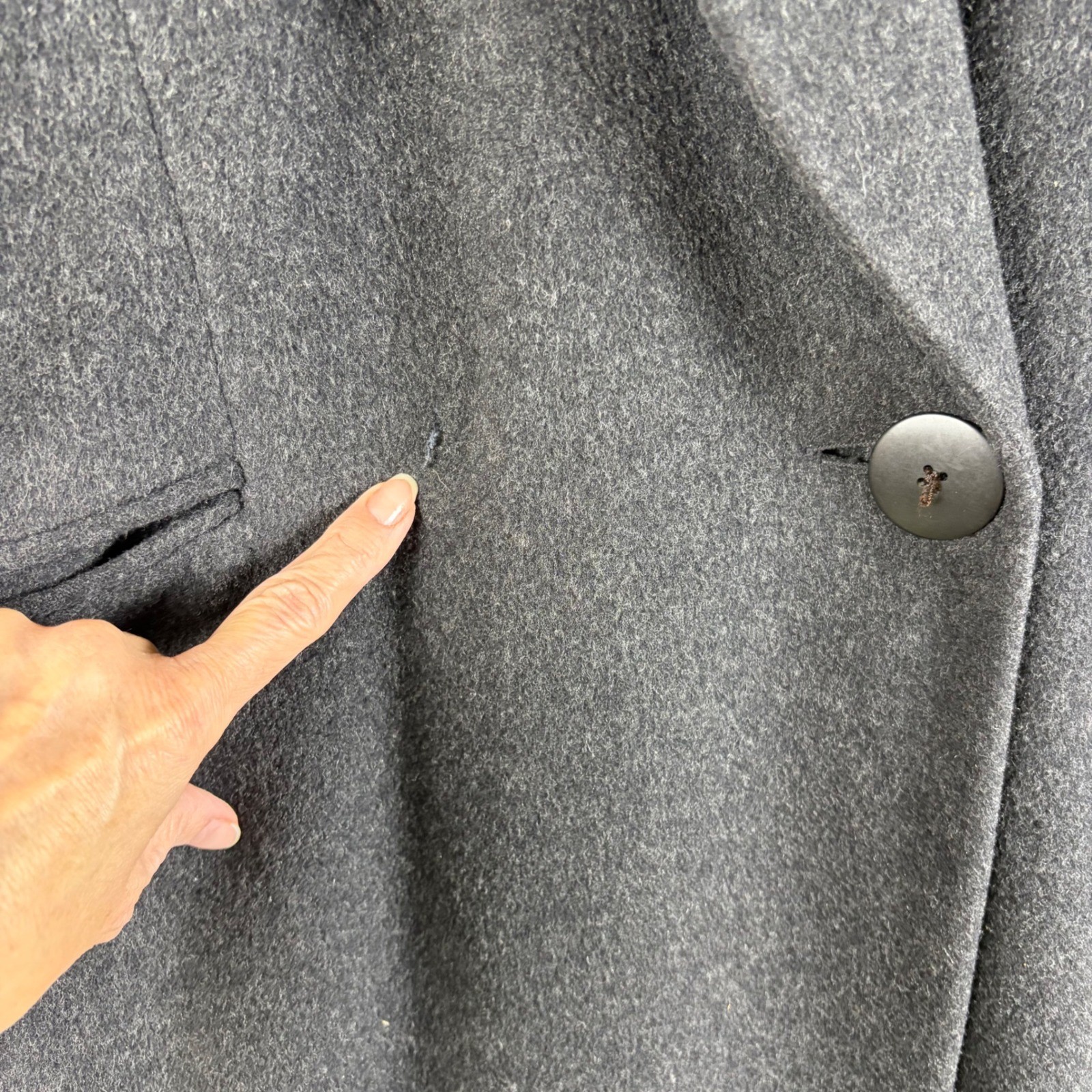 Christian Dior Womens Loro Piana Lambswool Peacoat Charcoal Gray Size 4 Luxury image 8