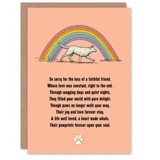 Dog Sympathy Greeting Card   Cute Rainbow Poem Pet Loss Card