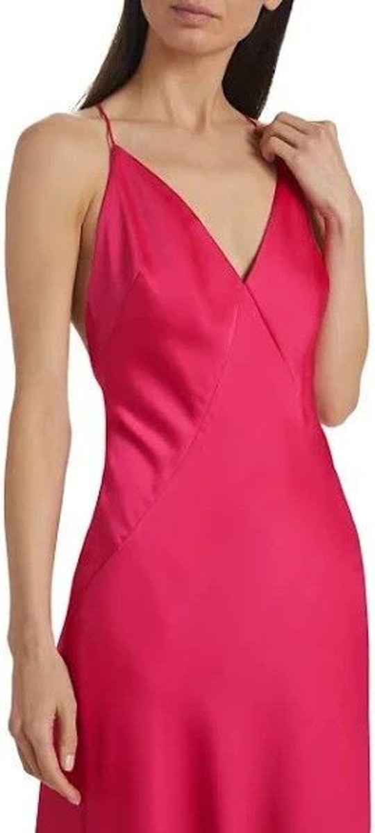 Ramy Brook Women's Caspe Gown Hot Pink Strap Satin Dress E02243021 Size 14