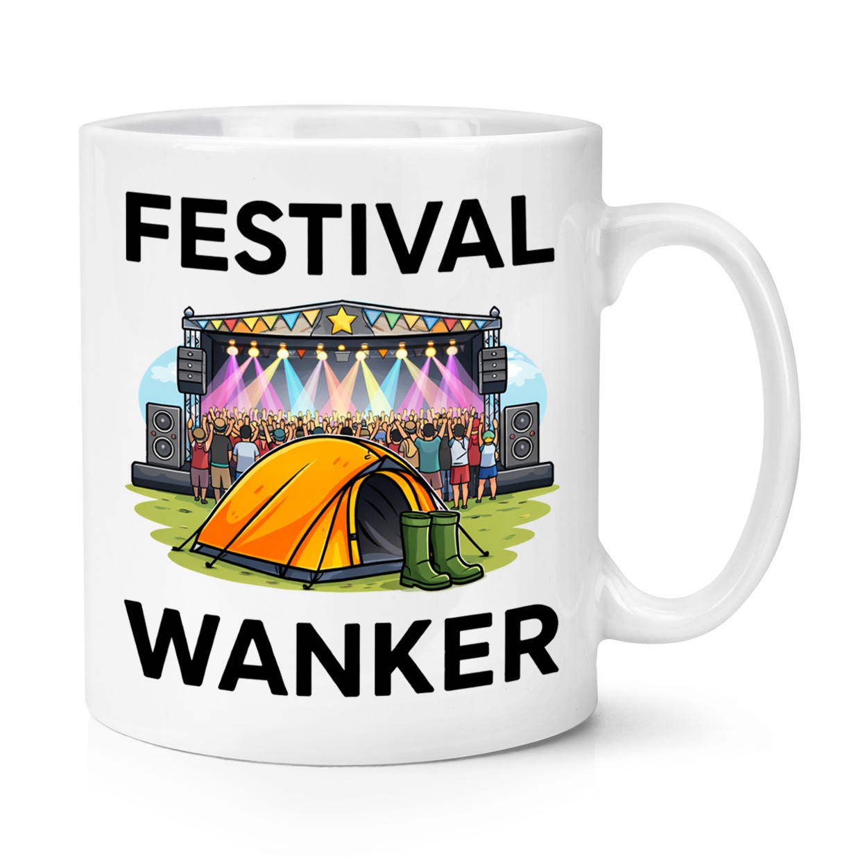 Festival Wanker 10oz Mug Cup Music Birthday Funny Joke Rude Son Daughter