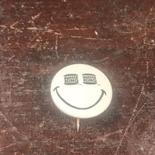 Vintage Burger King Smiley Face Pinback