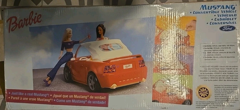 Barbie vintage, Mustang, convertible, coche rosa, caja nueva abierta Foto 3 de 4