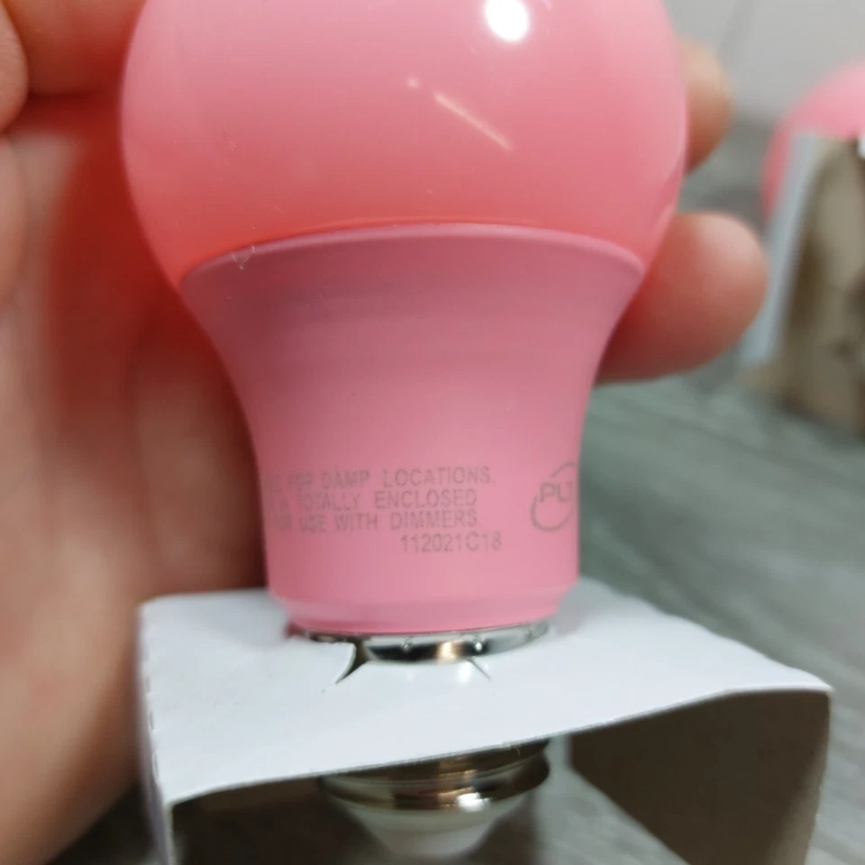 2 Pack A19 Led Pink Light Bulb9 Watt Pink Lights Equivalent 100 Watt Colored  - Image 4 of 4