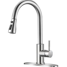 Elegant Brushed Nickel Kitchen Faucet with Pull Down Sprayer - Classic Design
