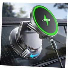 15W Magsafe Car Mount Charger, Suction Cup Phone Mount, Magnetic Wireless Car
