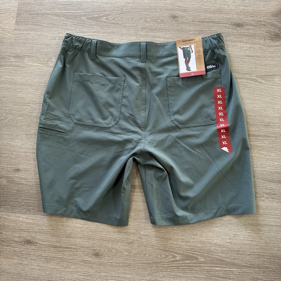 Nuevo con etiquetas Pantalón Corto Eddie Bauer Verde Frente Plano Flex Cintura Tech Para Hombre Talla XL Foto 2 de 4