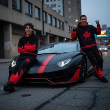 ALL HEART BLACK-RED HOODED SWEATSUITS