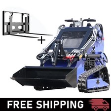 22HP Mini Skid Steer Loader Upgraded 2-Cylinder with Attachment Pallet Fork EPA