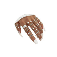 22 Stück Boho Gelenk Fingerringe,Stapelbare Midi Ringe Set,Silber Vintage Stapel