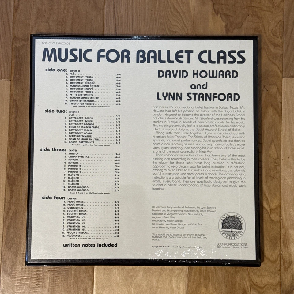 Lynn Stanford David Howard – Music For Ballet Class 2xLP 1978 BODP Sealed - Image 3 of 4