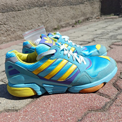 adidas Mega Torsion Herren Sneaker Low Top Schnürung Blau/Gelb/Lila EU 40 2/3