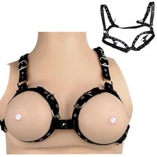 Sexy Women's Bra BDSM Harness Leather lingerie With Adjustable Belt