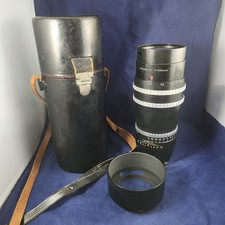 Carl Zeiss Sonnar 250mm f/4 Contarex Lens w/ Case  Hood HEAVY HAZE AS-IS