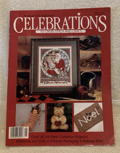 1989 Leisure Arts Celebrations CHRISTMAS Cross Stitch/Craft Patterns Leaflet GUC