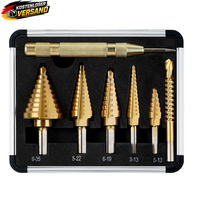 Stufenbohrer Set 5-Tlg. HSS Titan Beschichtet FüR Metall Holz Kunststoff