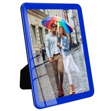 Bluesun 5x7 Blue Picture Frame, Glass, Touch Screen, Wall  Tabletop Display