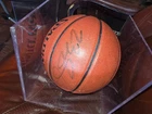 Lebron James Autographed Spalding Basketball 32453-FG, UDA, COA,Holo, Ball Bag