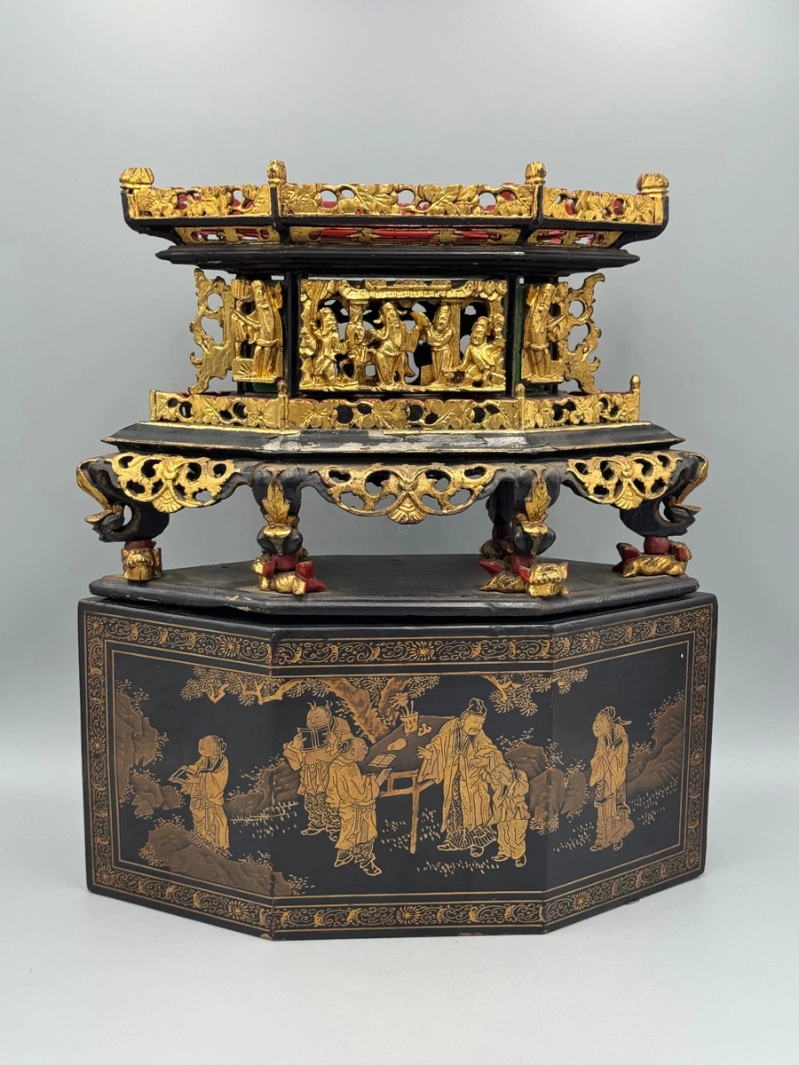 雕刻木盒在中式古董盒子| eBay