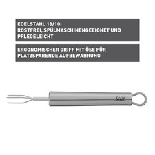 Pellkartoffelgabel 17cm Edelstahl poliert Sil...