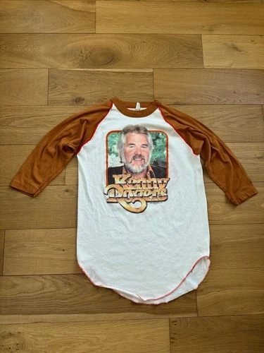 Kenny Rogers U.S. Tour Raglan Baseball Shirt 1980s vintage concert t-shirt, vintage, single stitch, B+ condition