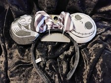 Disney Nightmare Before Christmas Jack Skellington  Sally Padded Ears Headband