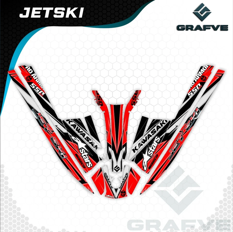 Kawasaki Jet Ski 550 Sx 440 Js Kit Gráficos Calcomanías Adhesivas Envoltura 550SX 440JS Foto 2 de 2