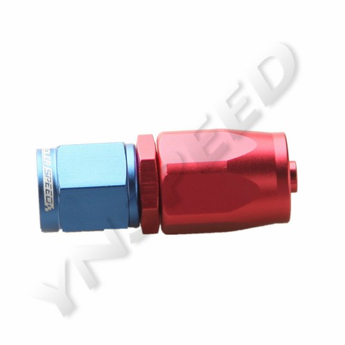4AN AN4 AN-4 Straight Swivel Fitting Hose End Adaptor Red/Blue Aluminum - Picture 1 of 7