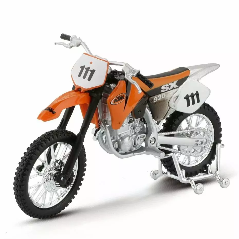 Orange KTM 520 SX Racing 1:18 Kids Diecast Dirt Bike Motocross Motorcycles  Toy