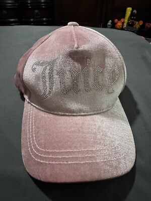 Juicy Couture Pink Velvet Hat Like New Excellent Condition Juicy Couture Rhinestones Hot Pink Velvet Baseball Hat Cap  main image 2