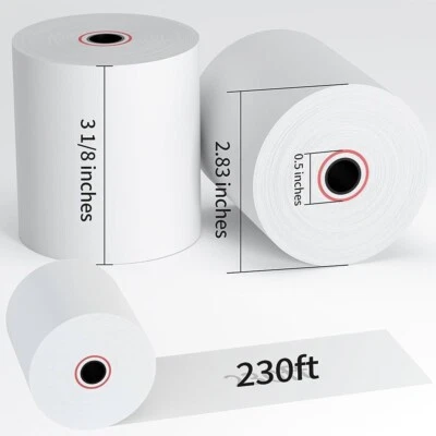 50 Rolls POS Receipt thermal Paper printer star TSP100 Epson 3 1/8" 80mm x 230'