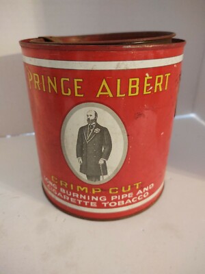 Vintage Large Prince Albert Crimp Cut Cigarette Tobacco Tin Can