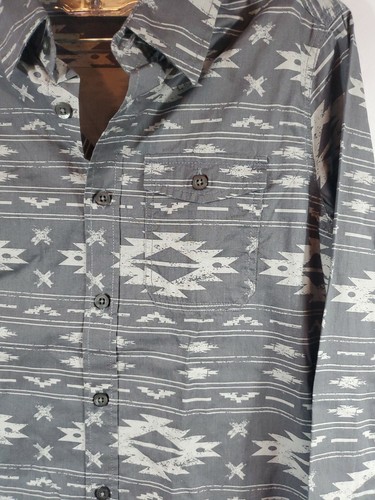 Aeropostale P.S. Boy's Print Woven Shirt Long Sleeve Style Grey size 12 - Picture 4 of 12