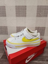 Nike Kid's COURT LEGACY Summit White/Opti Yellow Kids Sneaker's Shoes 13.5c