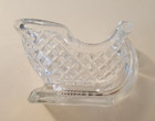 Crystal Glass Christmas Sleigh Potpourri Candy Dish Clear Heavy Trinket Dip — photo 3