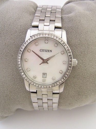 CITIZEN WATCH WOMENS G011 S102065 STAINLESS STEEL BRACELET CRYSTALS GENUINE