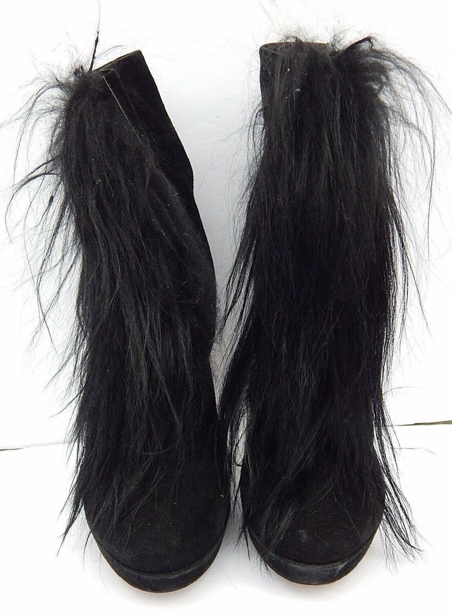 KALLISTE MADE IN ITALY BLACK SUEDE WITH FUR WOMEN'S BOOTIES KALLISTE MADE IN ITALY BLACK SUEDE WITH FUR WOMEN'S BOOTIES