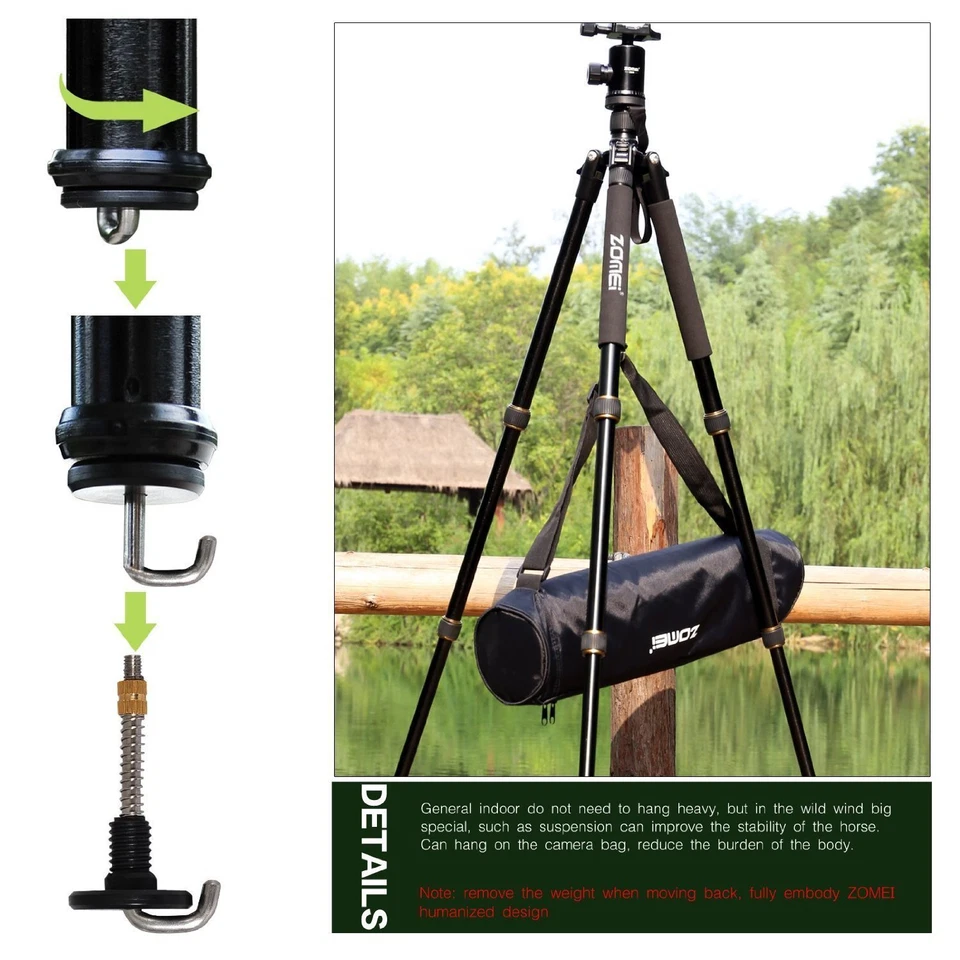 Trípode para cámara de viaje de aleación de aluminio magnesio Z669 con cabezal esférico para Canonsonyd Foto 4 de 4