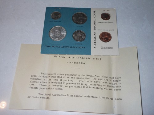 1966 Royal Australian Mint coin Mint Set 50 round coin silver 20 10 5 2 1 cent - Picture 5 of 6