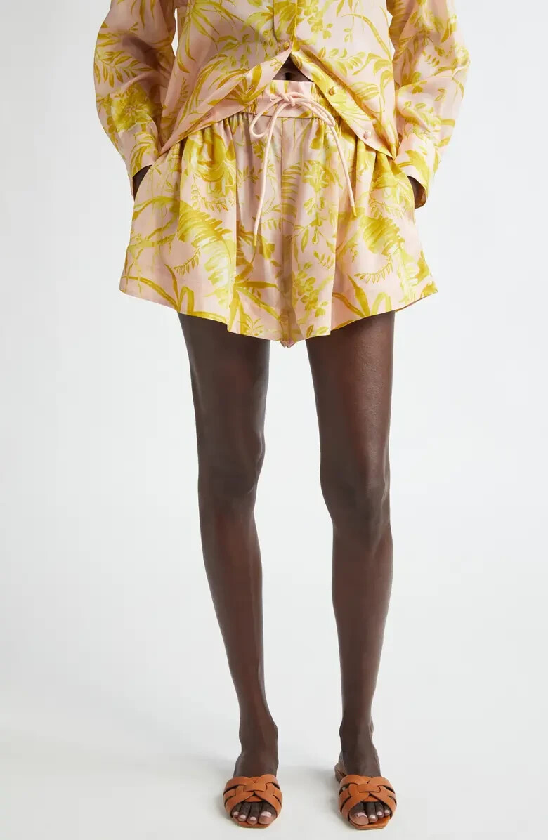 NWT Zimmermann Golden Relaxed Silk Shorts Size 3 AU/10 US | eBay